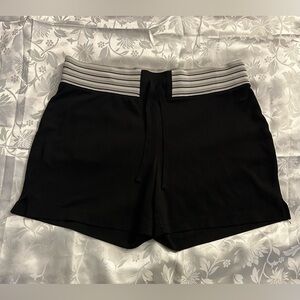 Bold Spirit Black Athletic Shorts with Striped Waistband Size M.